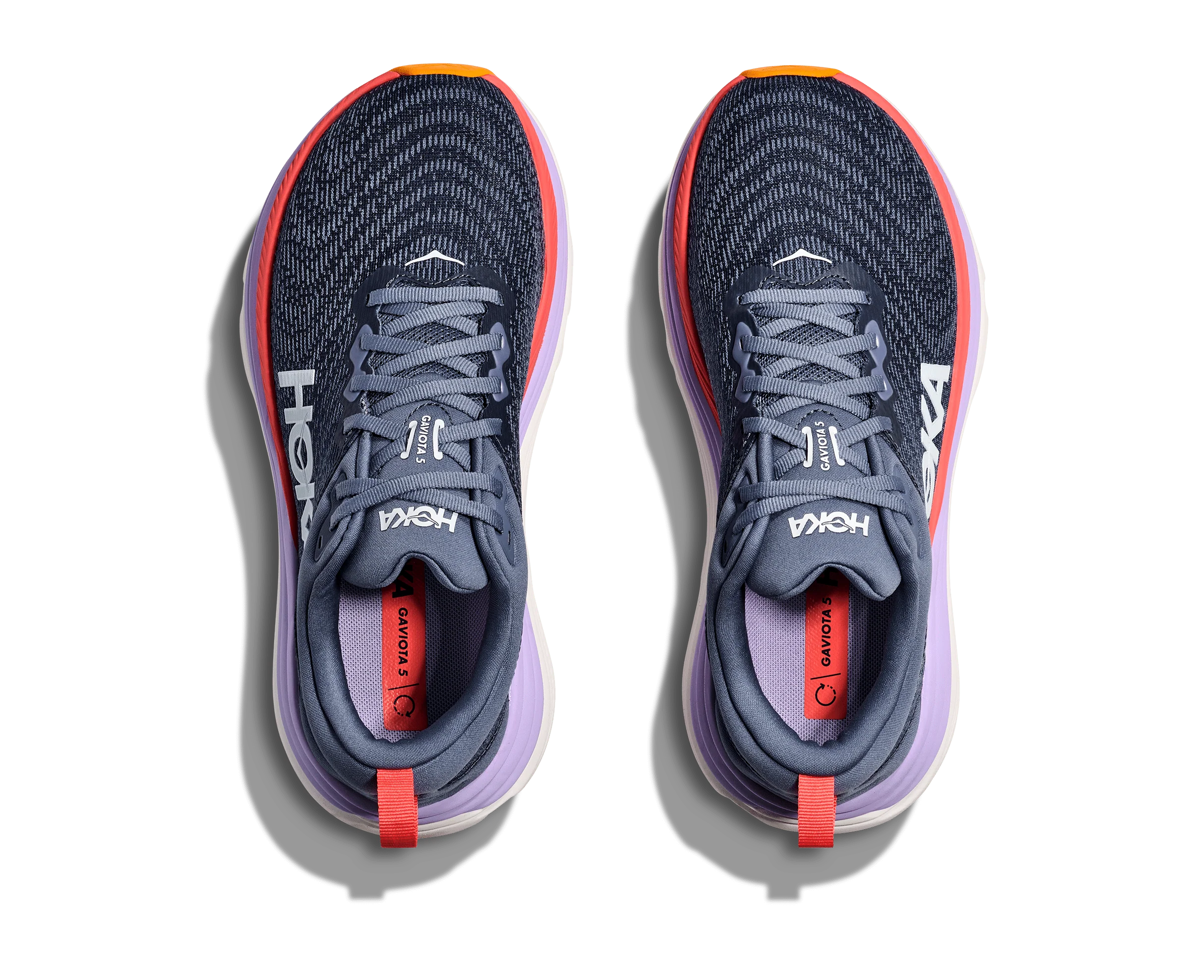 Hoka Women's Gaviota 5 Running Shoes- Anchor/ Grapefruit - Image 8