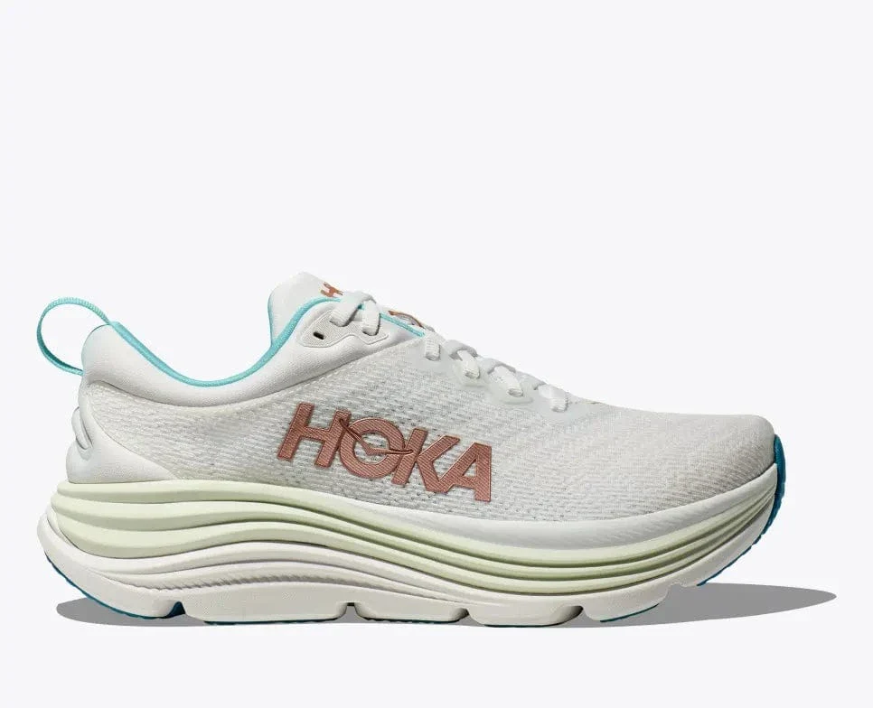 Hoka Women's Gaviota 5 Running Shoes- Frost/ Rose Gold