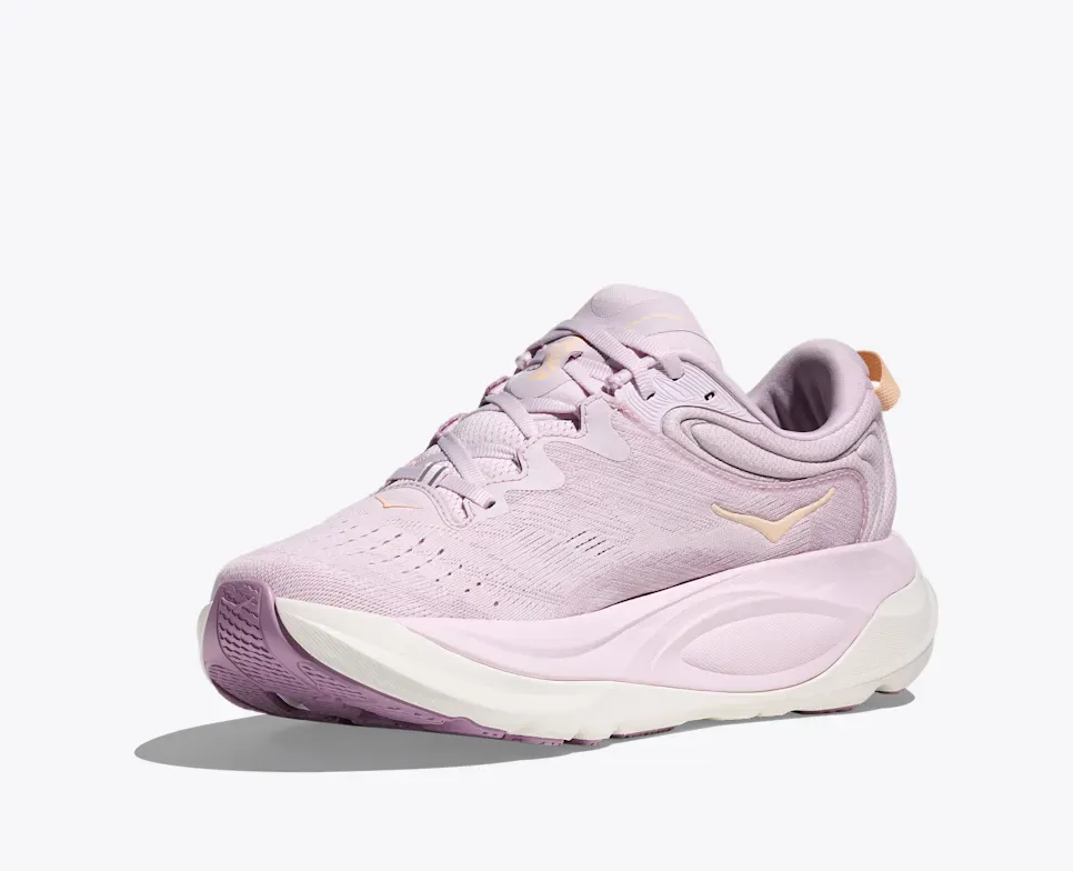 Hoka Women's Gaviota 6 Running Shoes- Lilac Cream/ Fragrant Lilac - Image 3