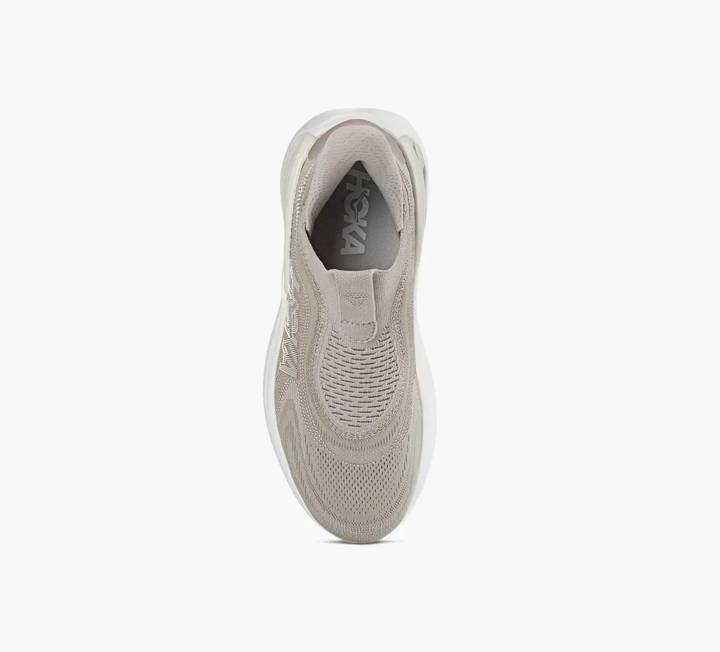 Hoka Women's Skyward Laceless Slip-on Walking Shoes- Putty/ White - Image 4