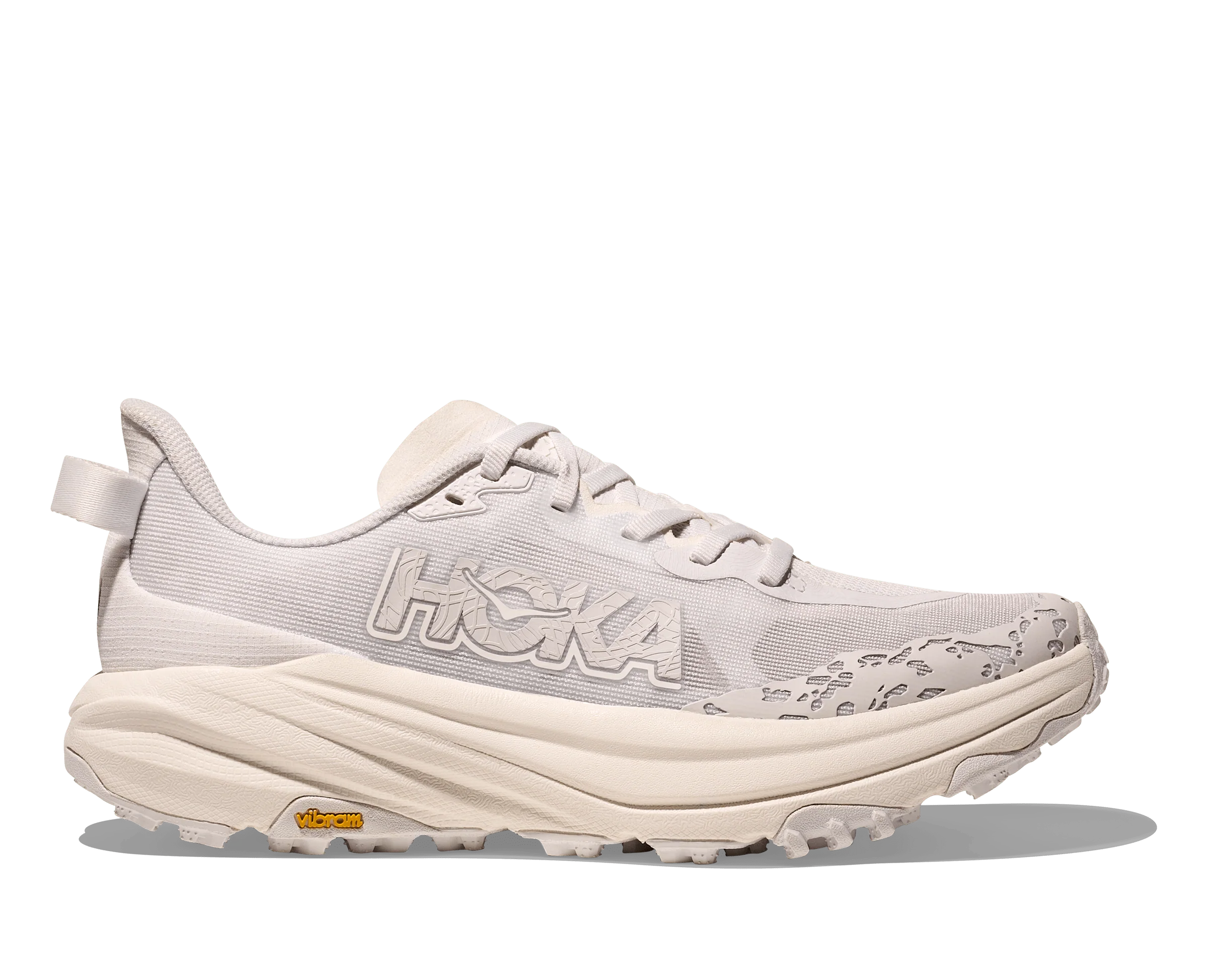 Hoka Women's Speedgoat 6 Trail Runners- White/ Frost