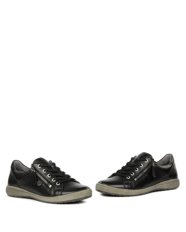 Josef Seibel Women's Caren 12 Lace & Zip Sneakers- Black - Image 6