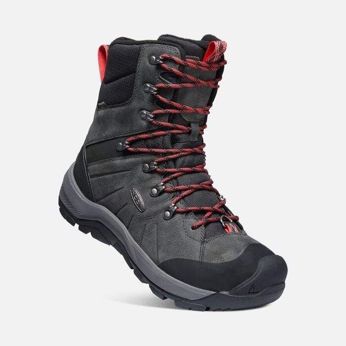 Keen Men's Revel IV High Polar Waterproof Hiking Boots- Magnet/ Red Carpet - Image 4