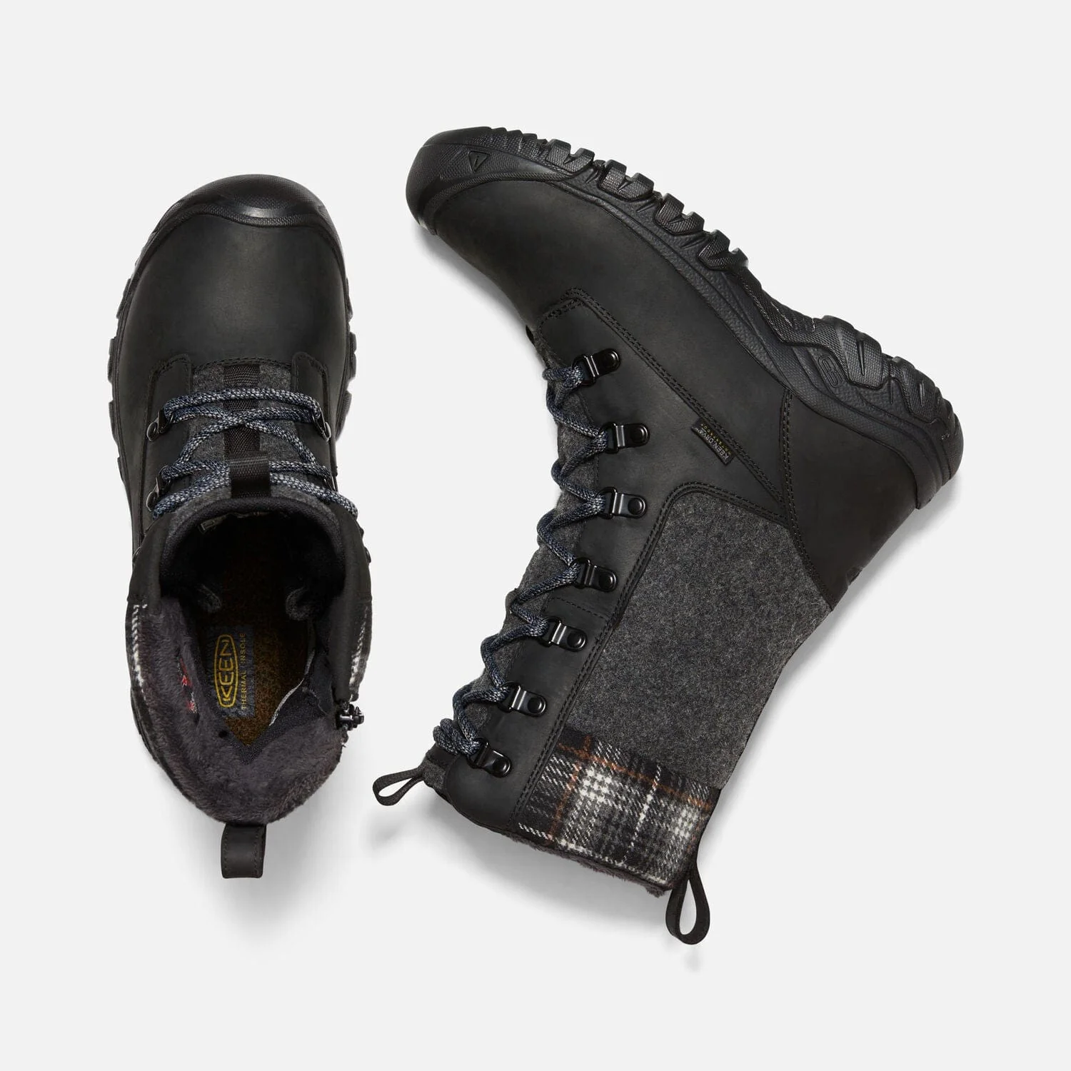 Keen Women's Greta Tall Waterproof Boots- Black/ Black Plaid - Image 2