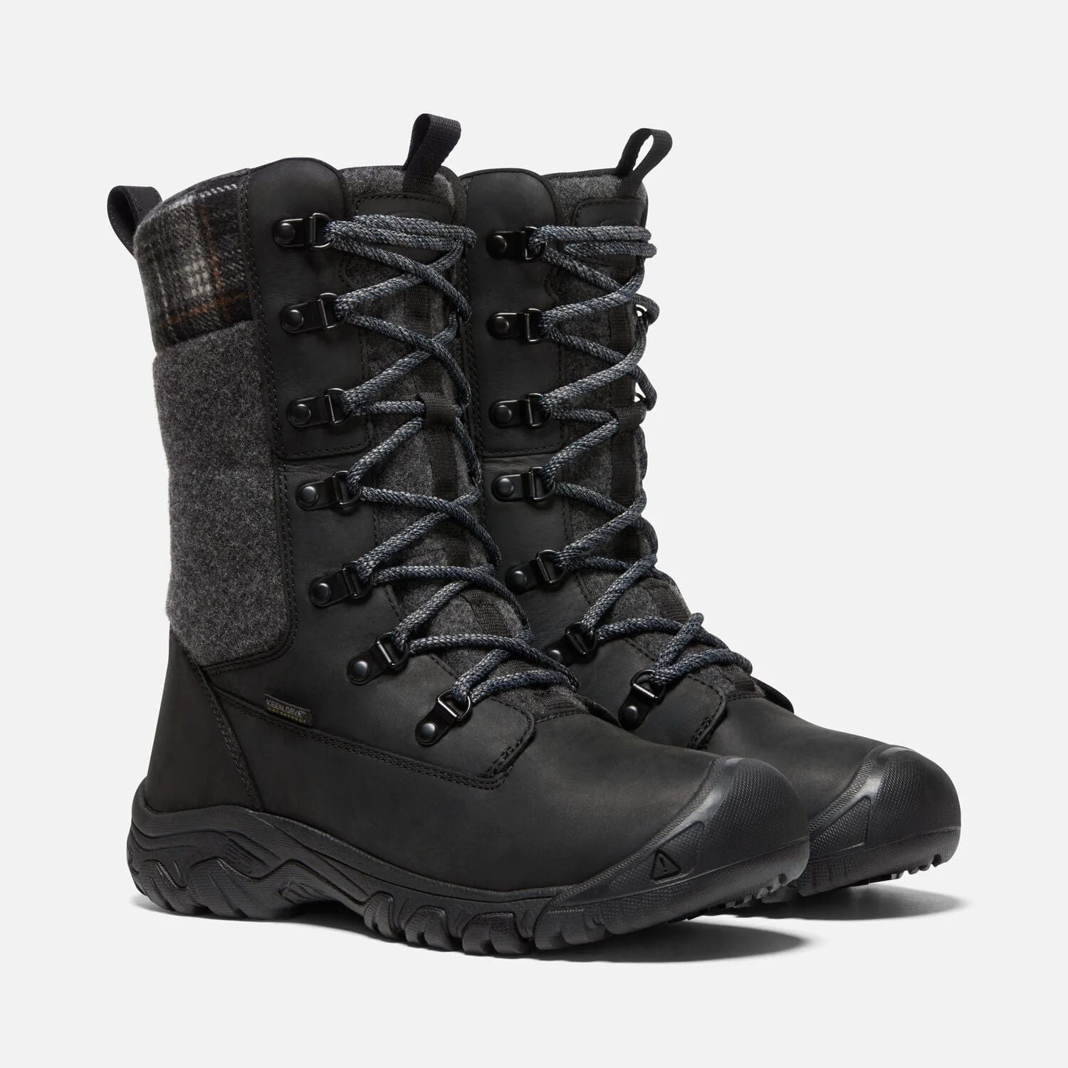 Keen Women's Greta Tall Waterproof Boots- Black/ Black Plaid - Image 5