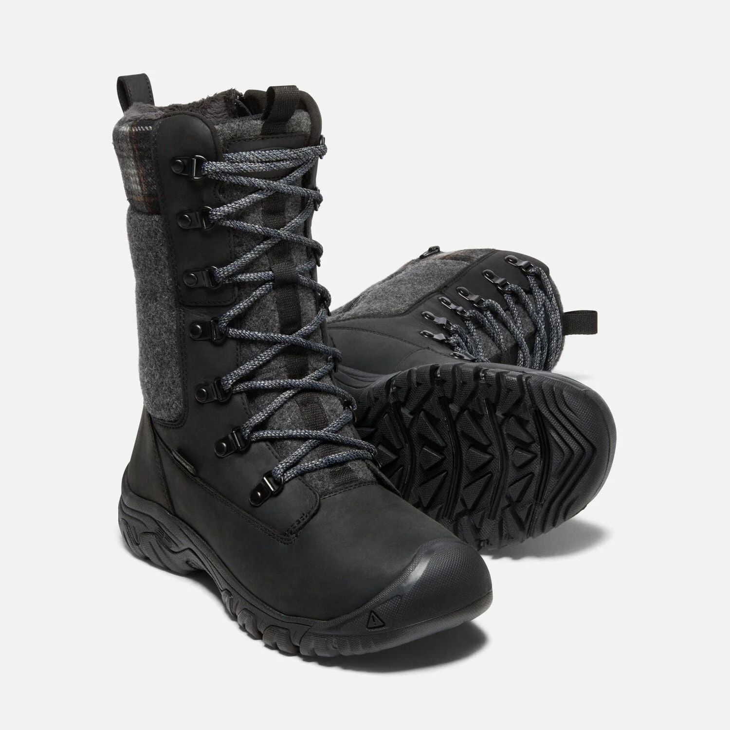 Keen Women's Greta Tall Waterproof Boots- Black/ Black Plaid - Image 6