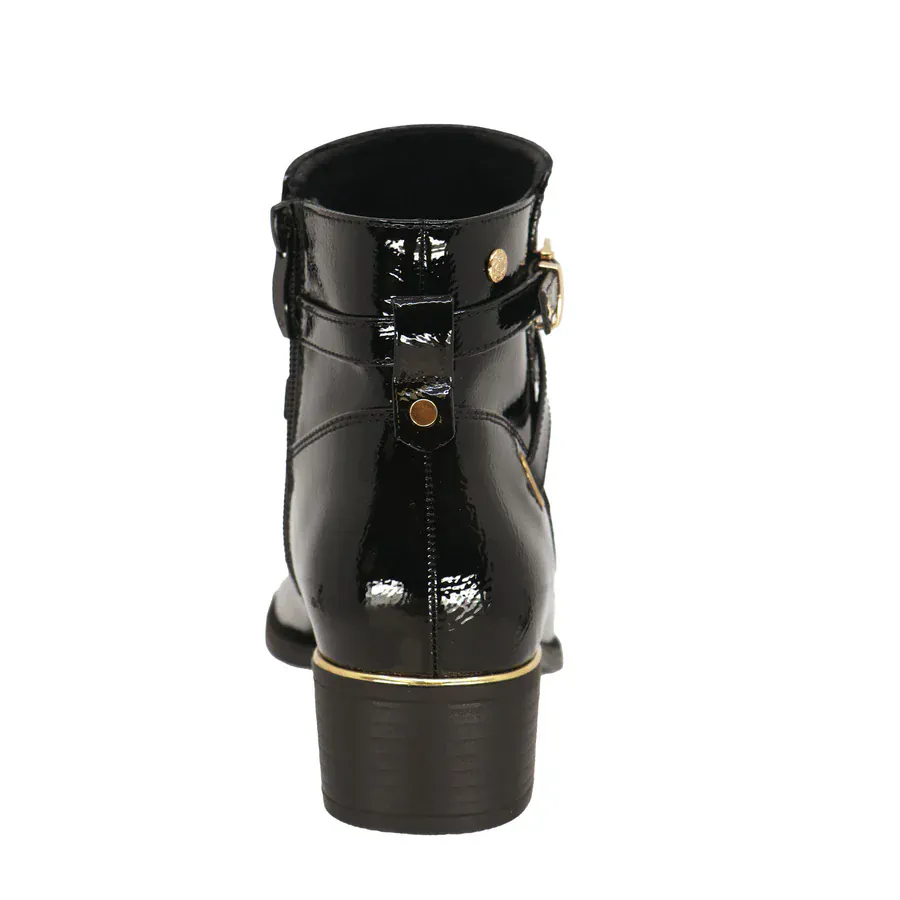 Lady Comfort Women's Becka 02 Low Boots- Black Patent - Image 4