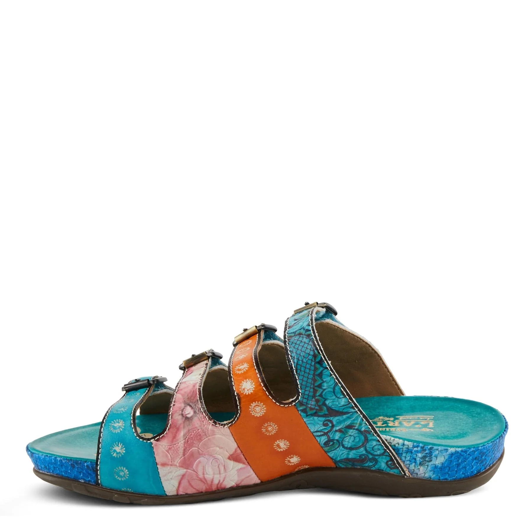 L'Artiste Women's Chaima Sandals- Turquoise Multi - Image 2