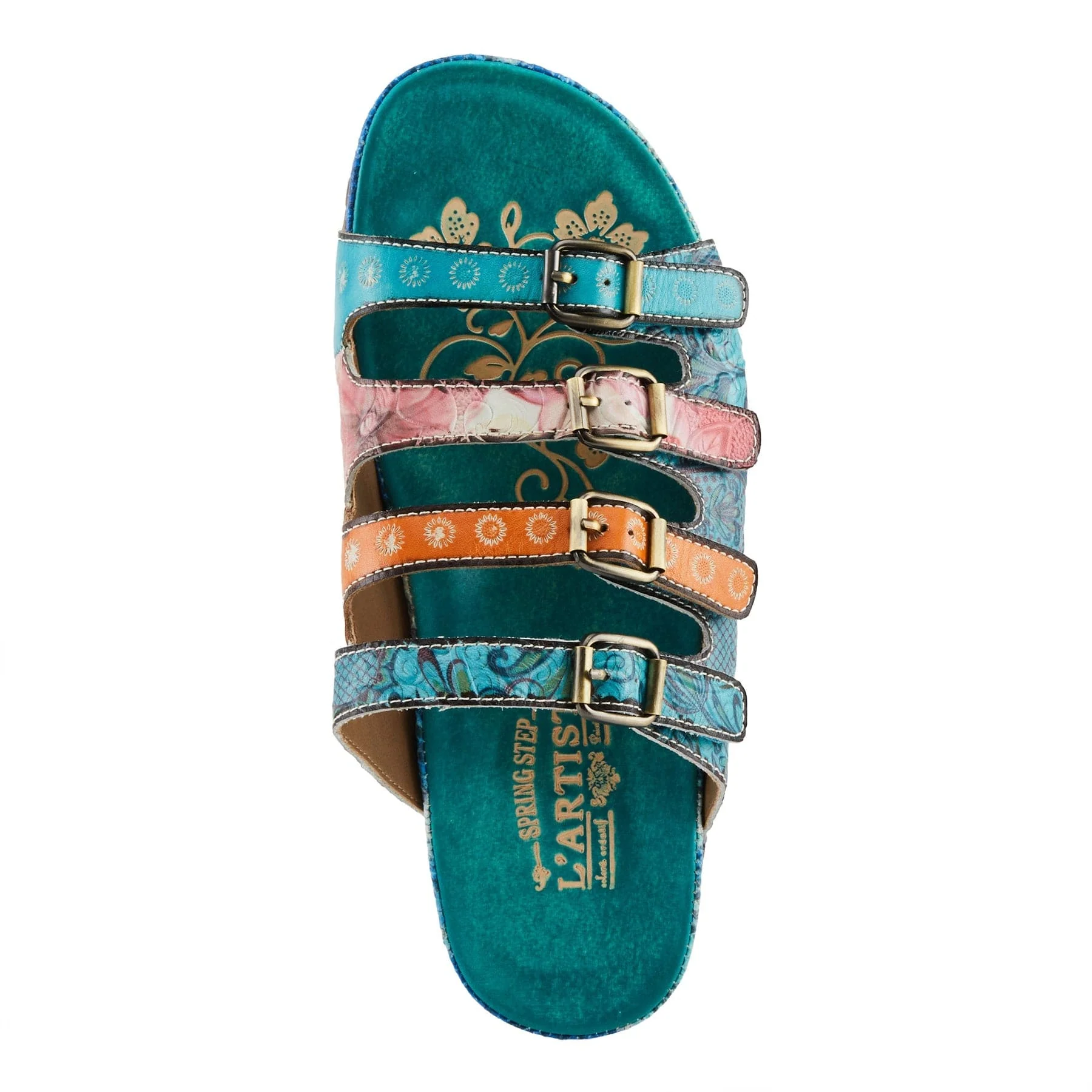 L'Artiste Women's Chaima Sandals- Turquoise Multi - Image 3