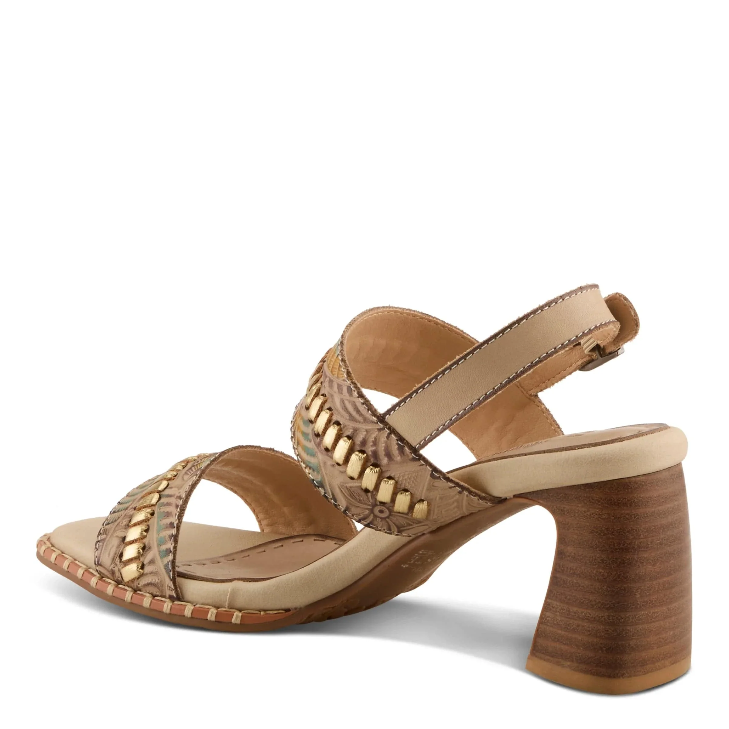 L'Artiste Women's Starstud Heeled Sandals- Beige Multi - Image 6