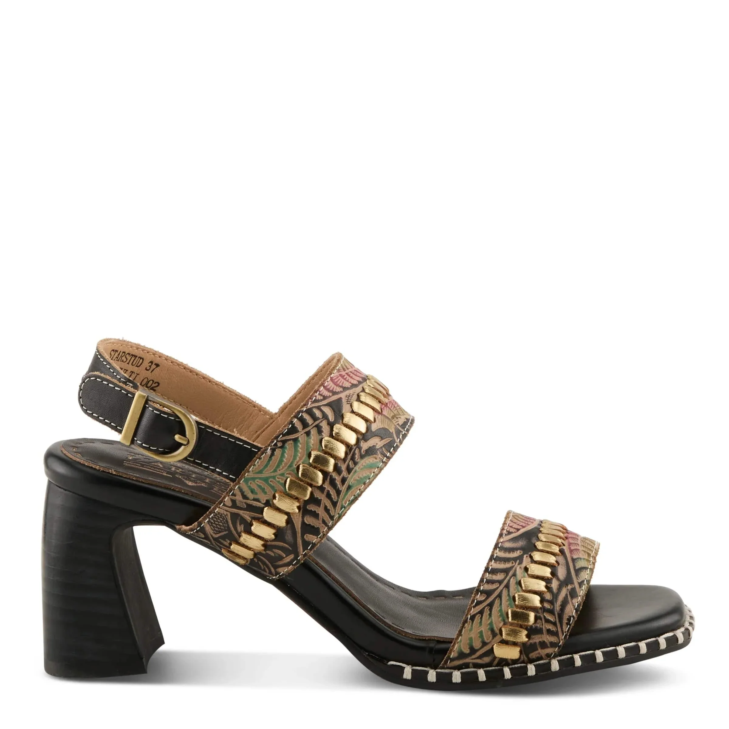 L'Artiste Women's Starstud Heeled Sandals- Black Multi - Image 2