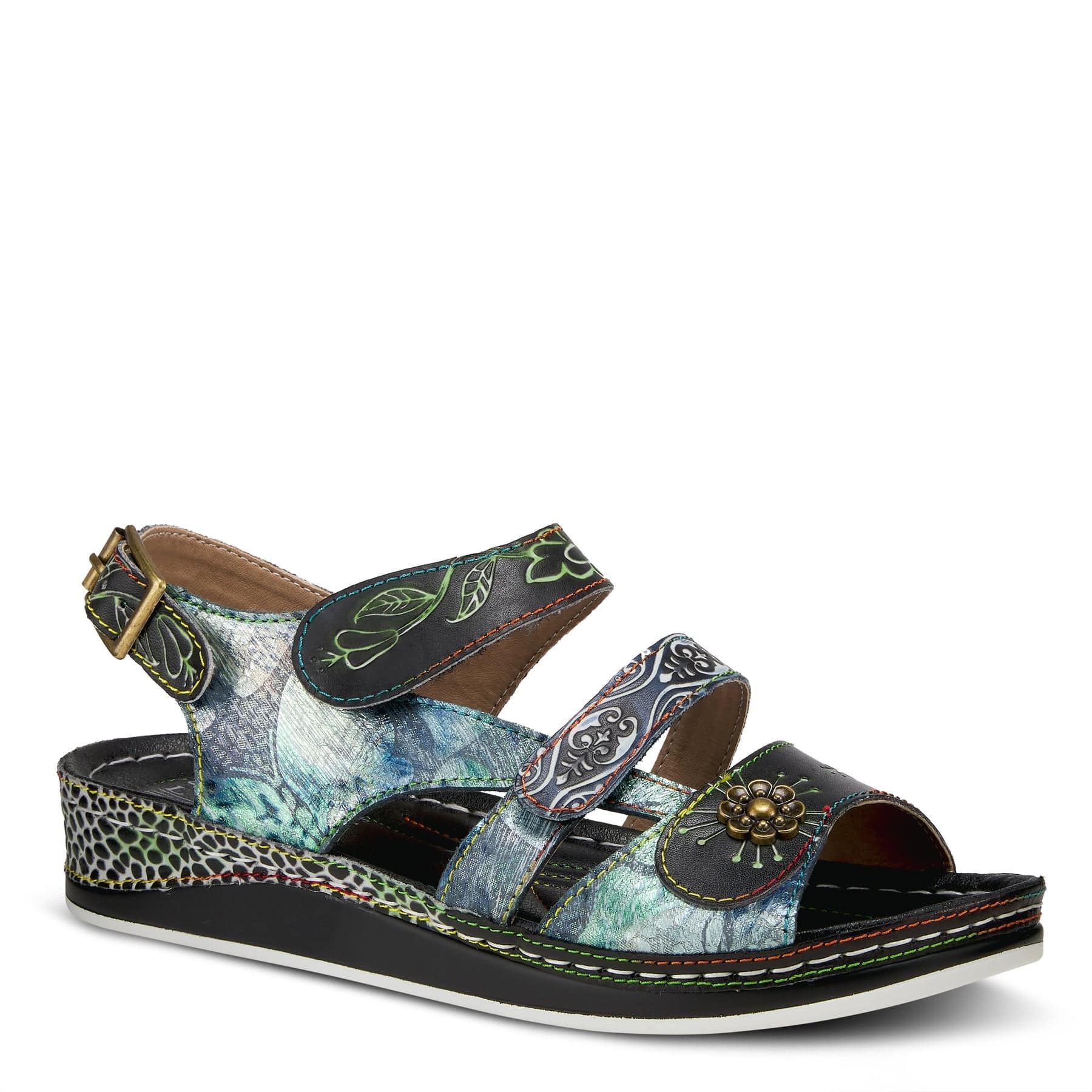 L'Artiste Women's Sumacah Sandals- Black Multi - Image 2