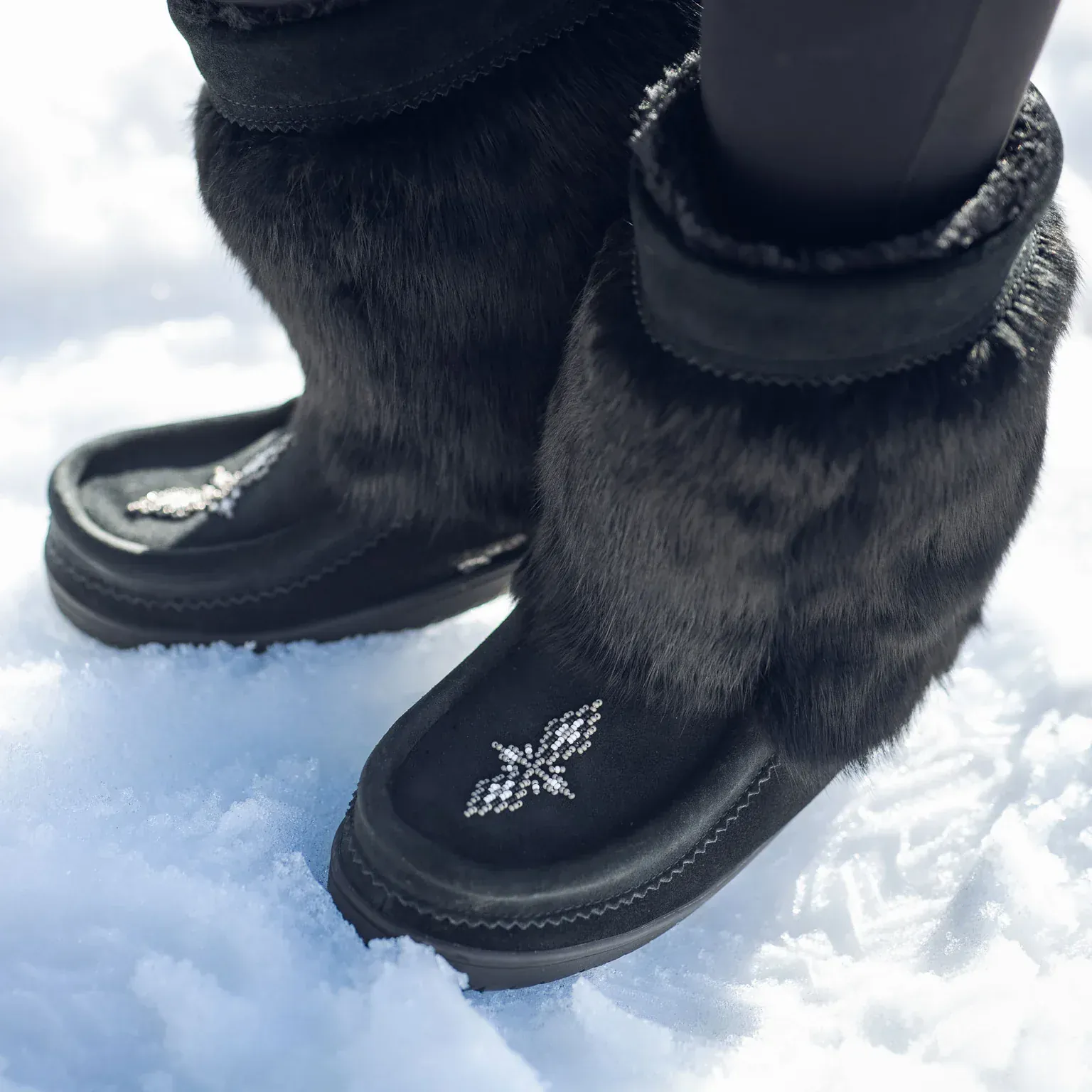 Manitobah Mukluks Suede Half Mukluks- Black - Image 7