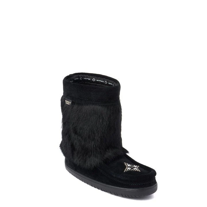 Manitobah Mukluks Suede Waterproof Half Mukluks- Black - Image 2