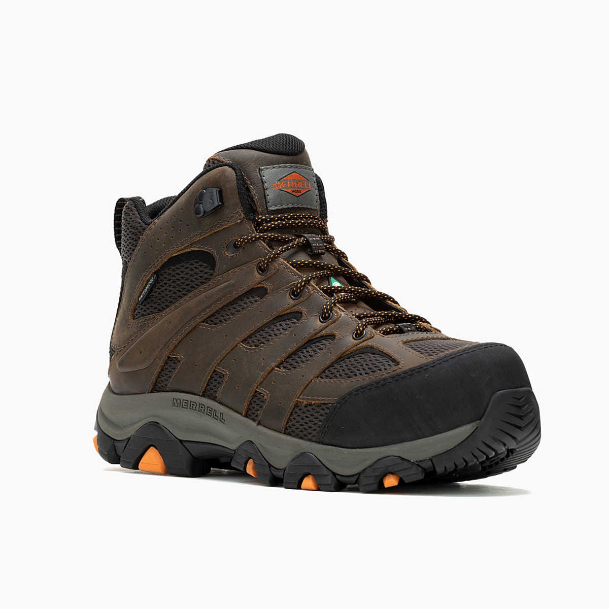 Merrell Men's Moab Vertex 2 Mid Waterproof CSA Work Boots- Earth - Image 2