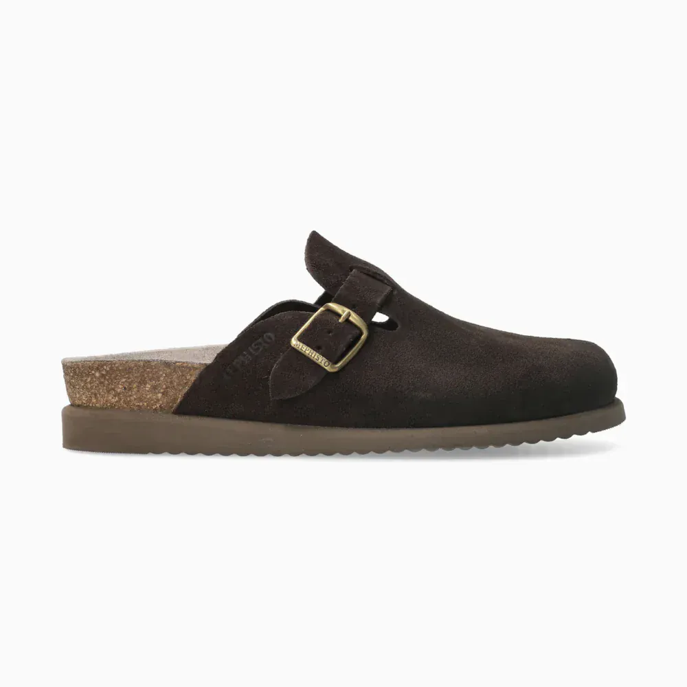 Mephisto Women's Halina Open Heeled Clogs- Dark Brown