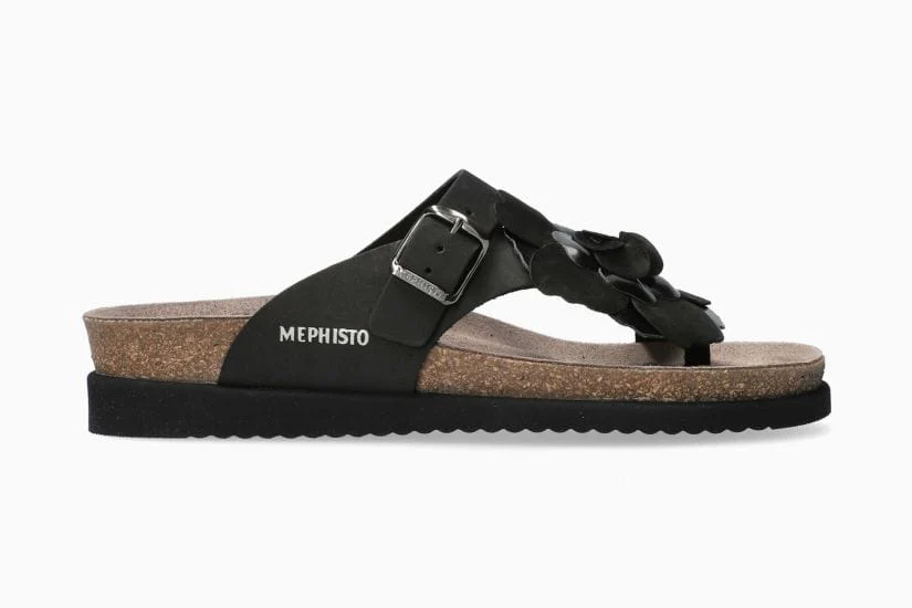 Mephisto Women's Helen Flower Sandals- Black