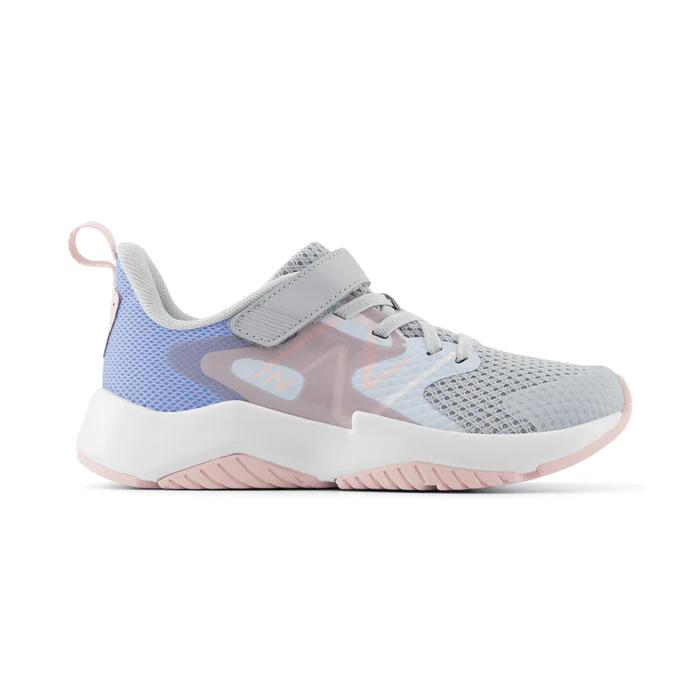 New Balance Kids Rave Run Bungee Running Shoes- Grey/ Purple