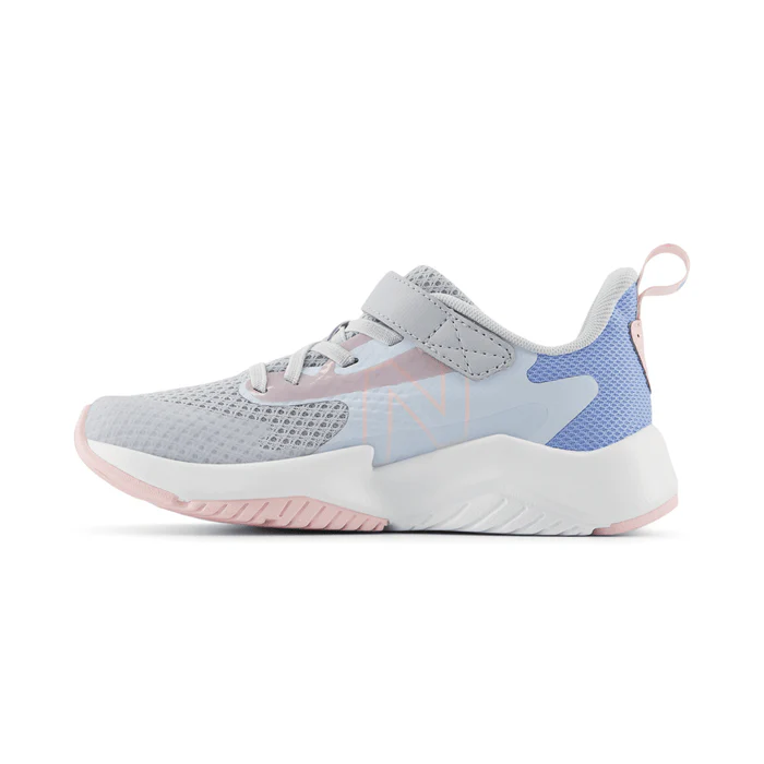 New Balance Kids Rave Run Bungee Running Shoes- Grey/ Purple - Image 3