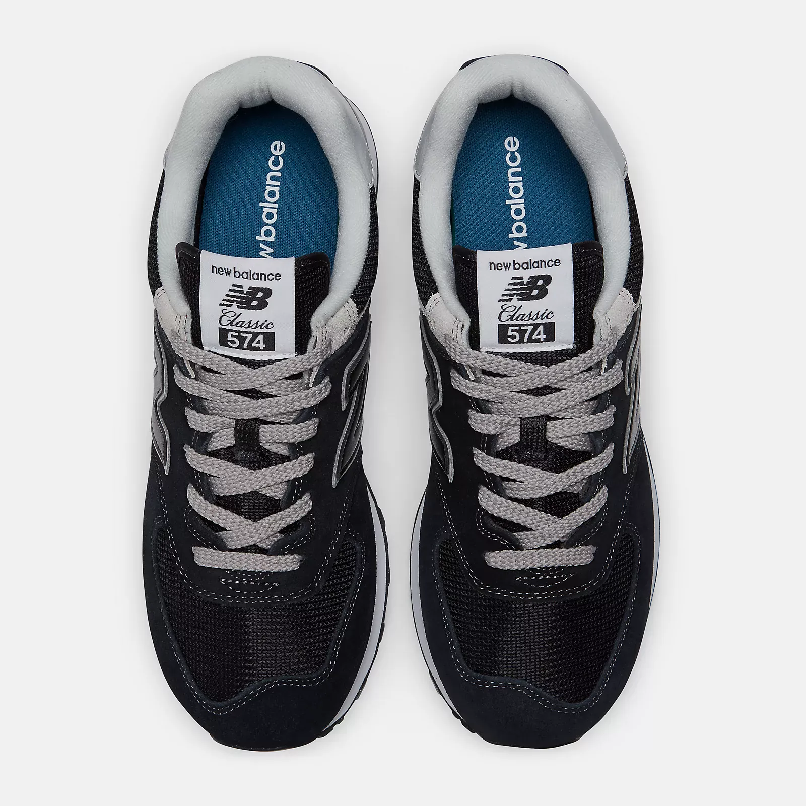 New Balance Men's 574 Classic Sneakers- Black/ White - Image 4