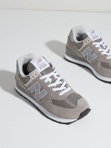 New Balance Men's 574 Classic Sneakers- Grey/White - Image 10