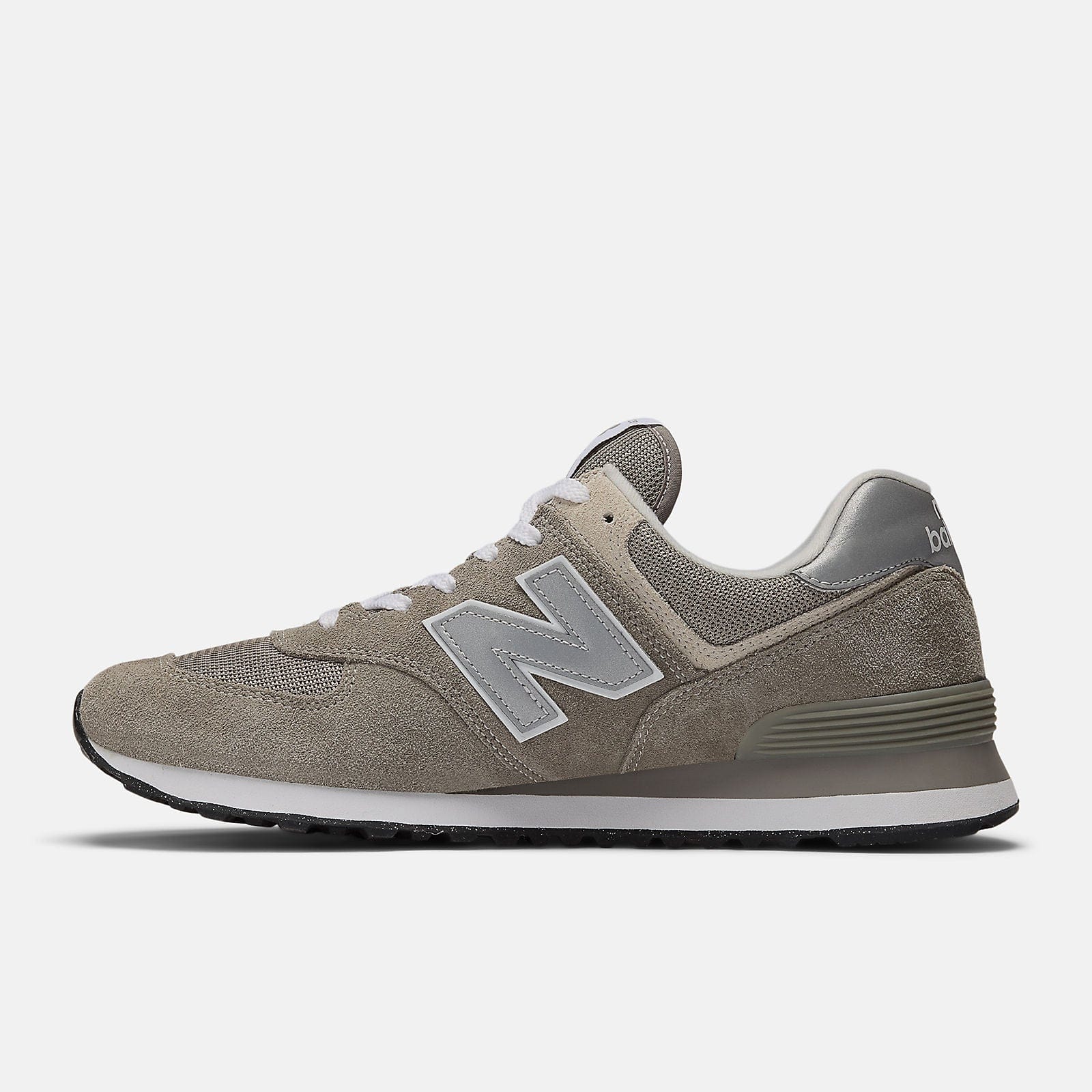 New Balance Men's 574 Classic Sneakers- Grey/White - Image 8