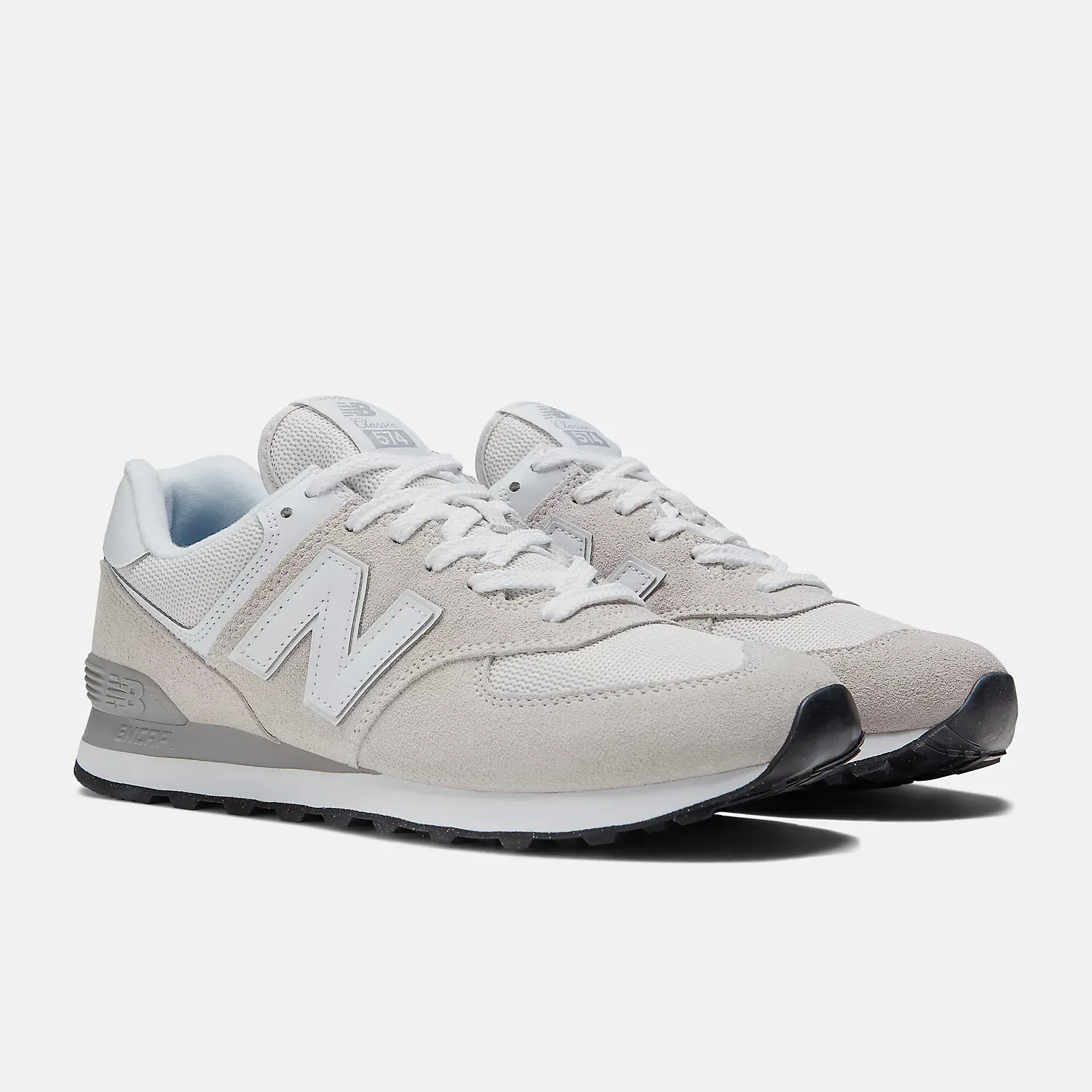 New Balance Men's 574 Classic Sneakers- Nimbus Cloud/White - Image 3