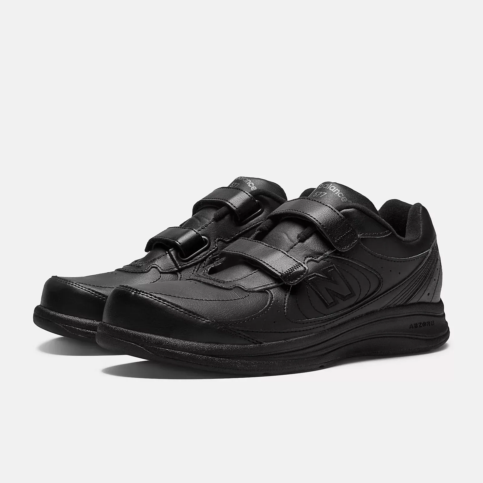 New Balance Men's 577 Velcro Walking Shoes- Black - Image 5