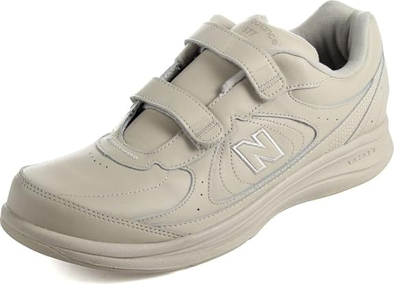 New Balance Men's 577 Velcro Walking Shoes- Bone - Image 2