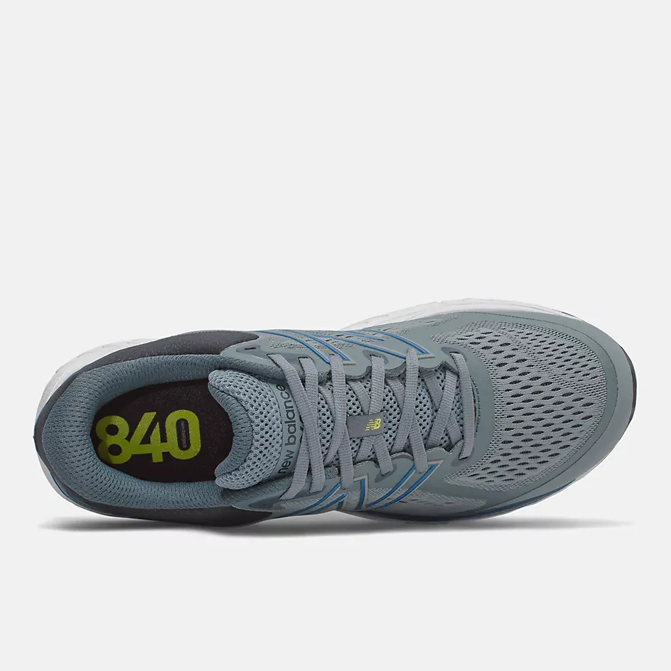 New Balance Men's 840v5 Walking Shoes- Grey/Blue - Image 4