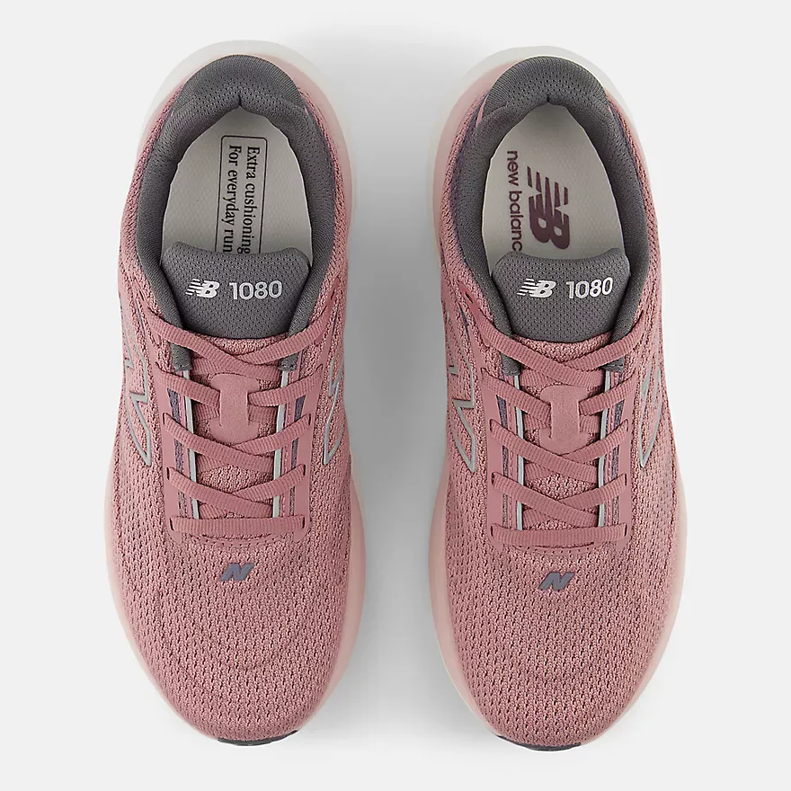 New Balance Women's 1080v15 Running Shoes- Rosewood/ Silver Metallic/ Neptune Grey - Image 4