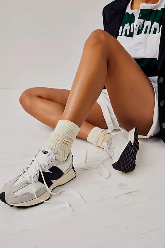 New Balance Women's 327 Sneakers- Beige/Black - Image 6