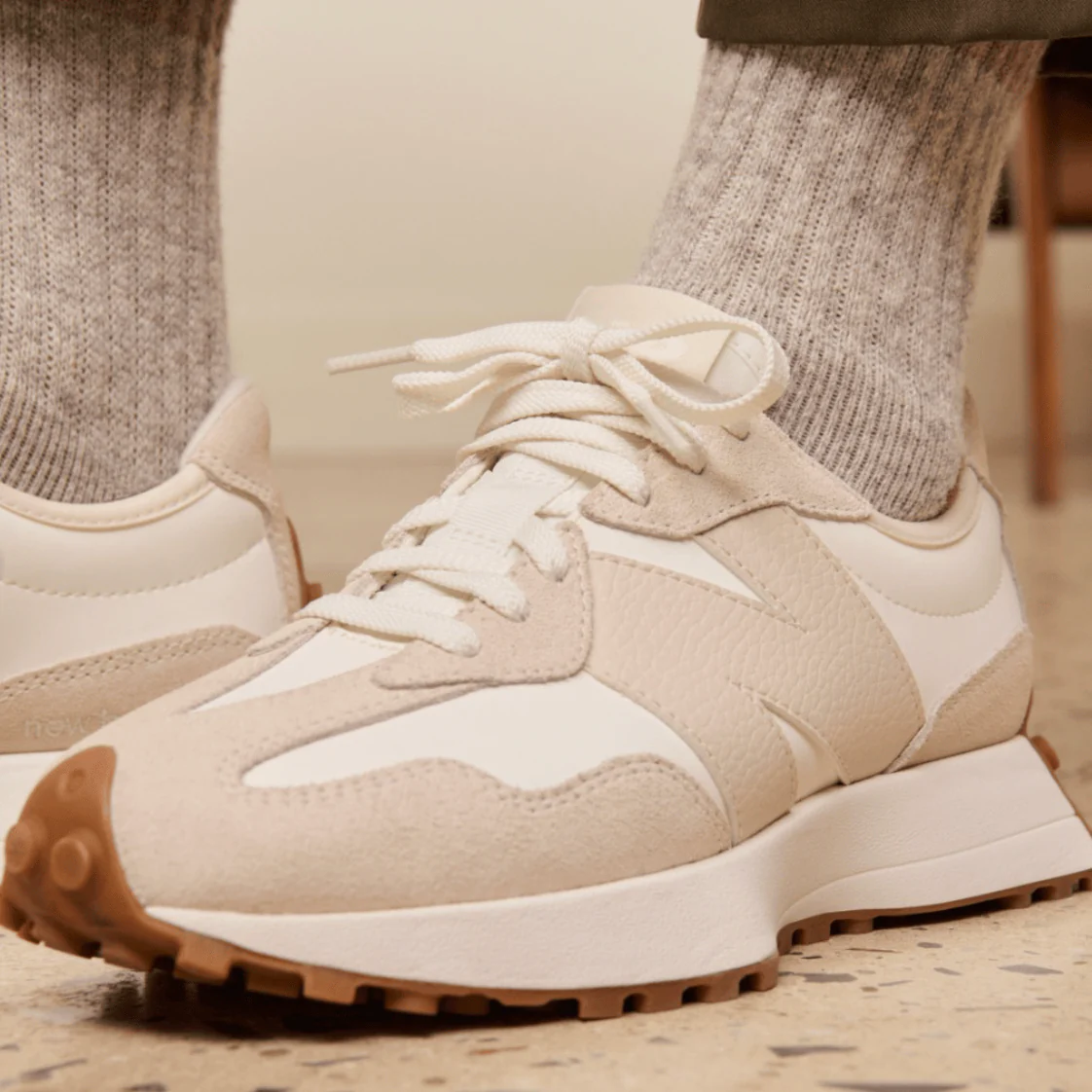 New Balance Women's 327 Sneakers- Linen/ Sea Salt - Image 9