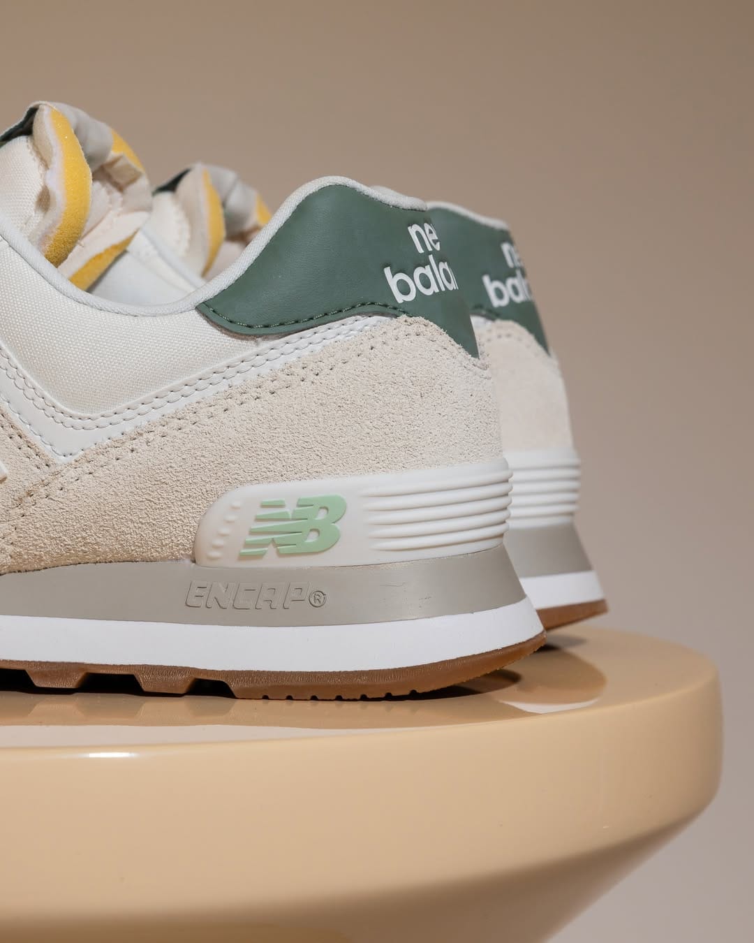 New Balance Women's 574 Classic Sneakers- Sea Salt/ New Spruce - Image 7