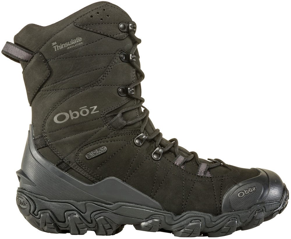 Oboz Men's Bridger 10" Insulated Waterproof Hiking Boots- Midnight Black