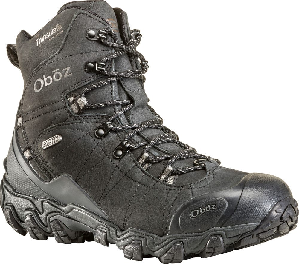 Oboz Men's Bridger 8" Insulated Waterproof Hiking Boots- Midnight Black - Image 2