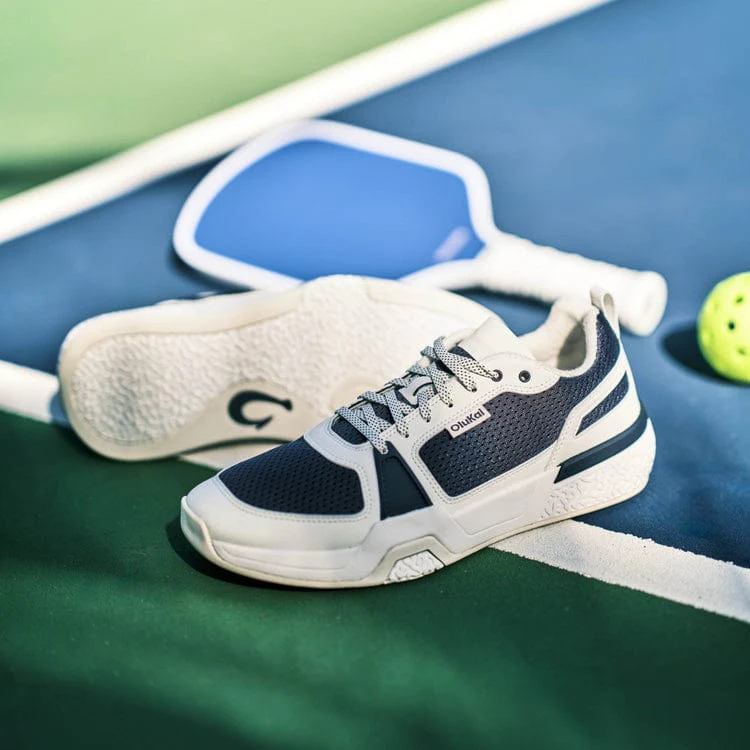 OluKai Men's ‘Anau Pickleball Shoes- Mood Indigo/Bright White - Image 4