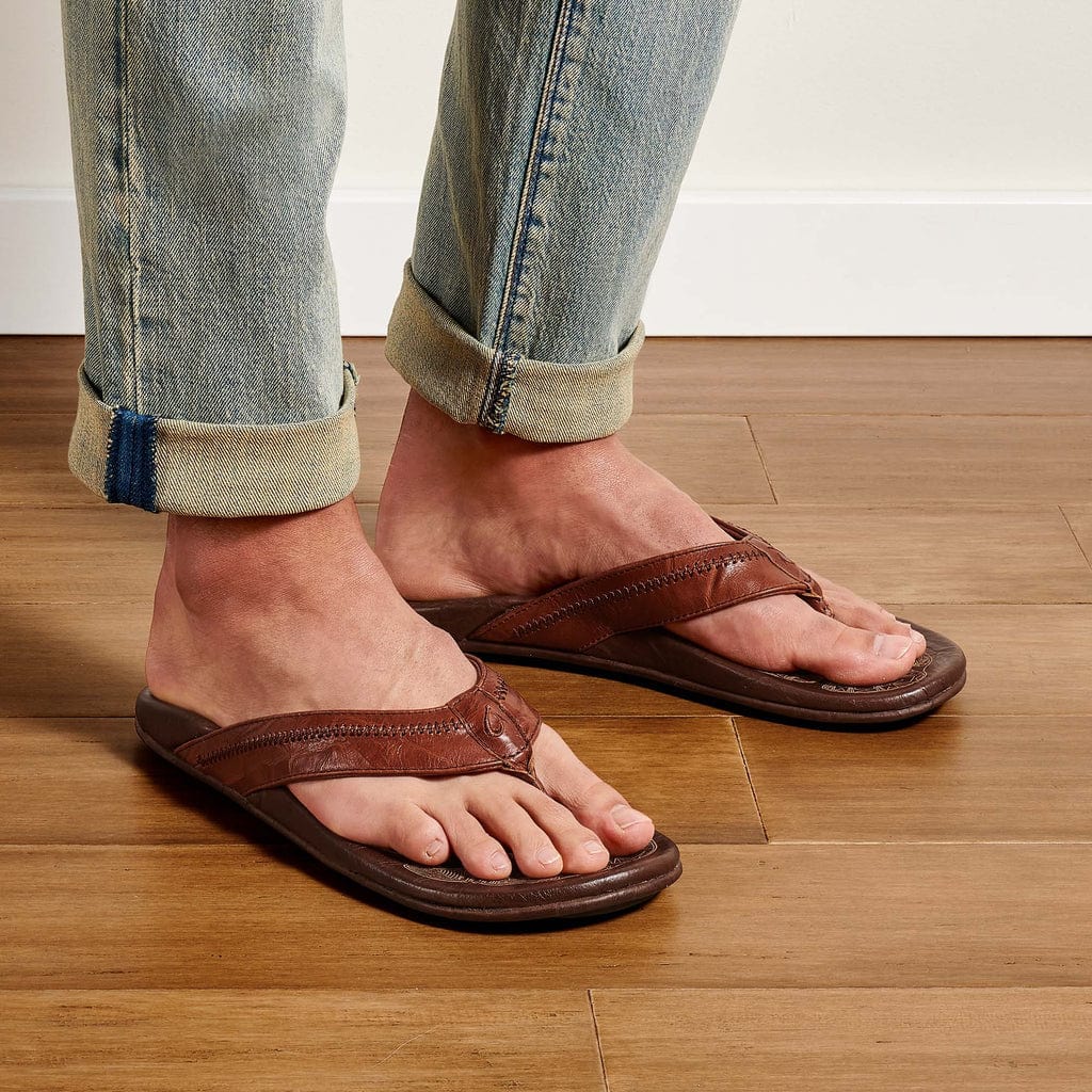 OluKai Men's Hiapo Sandals- Rum/Dark Wood - Image 5