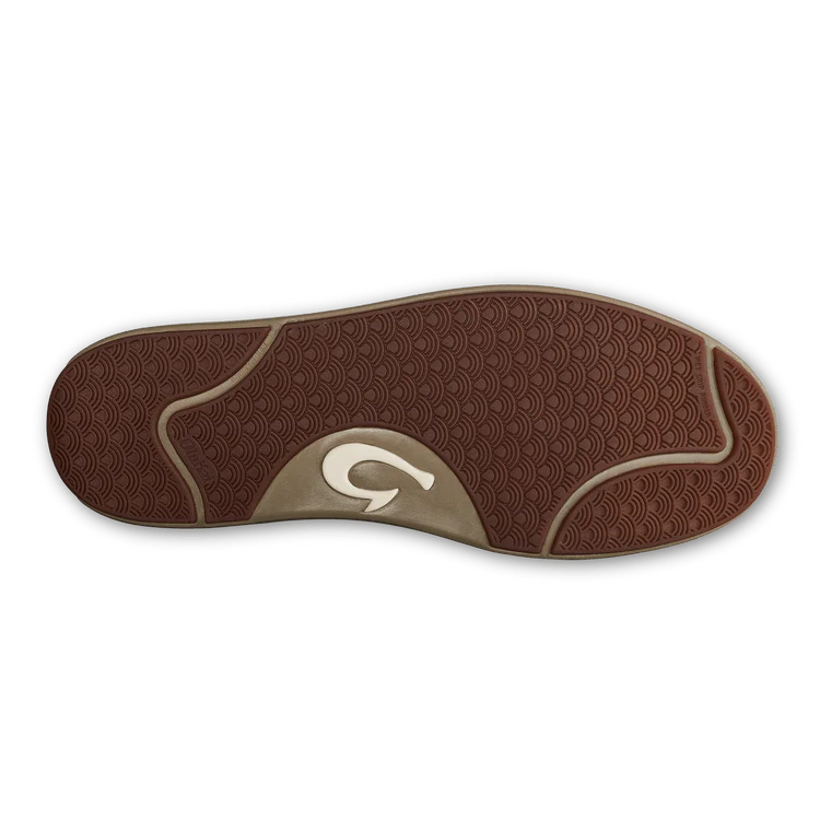 OluKai Men's Lae'ahi Lauhala Leather Slip Ons- Dark Wood - Image 5