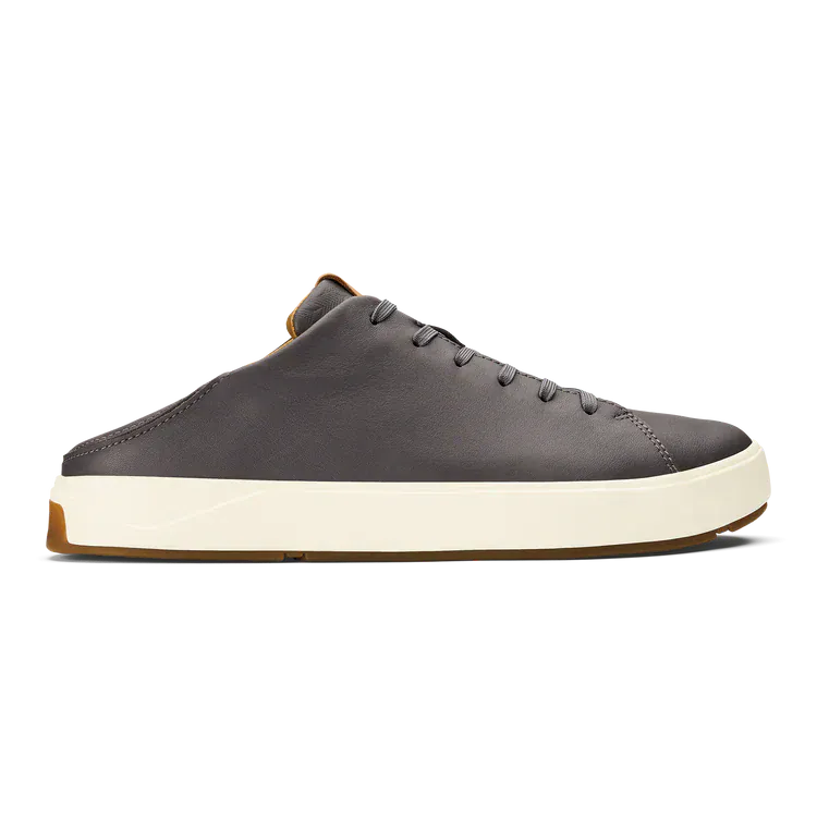 OluKai Men's Lae'ahi Li'Ili Leather Sneakers- Stone/Stone - Image 3