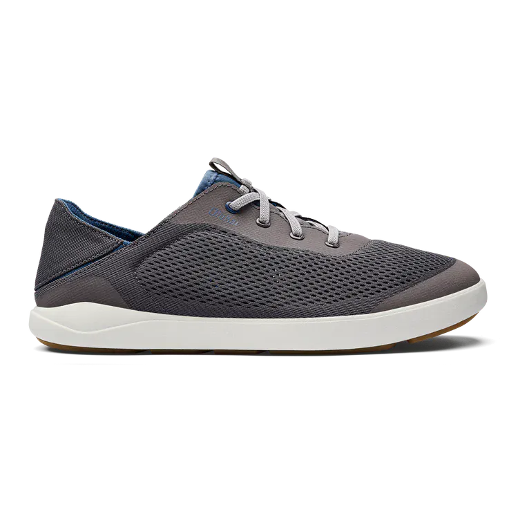OluKai Men's Moku Pae Slip Ons- Pavement/Vintage Blue