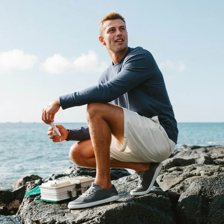 OluKai Men's Moku Pae Slip Ons- Pavement/Vintage Blue - Image 7