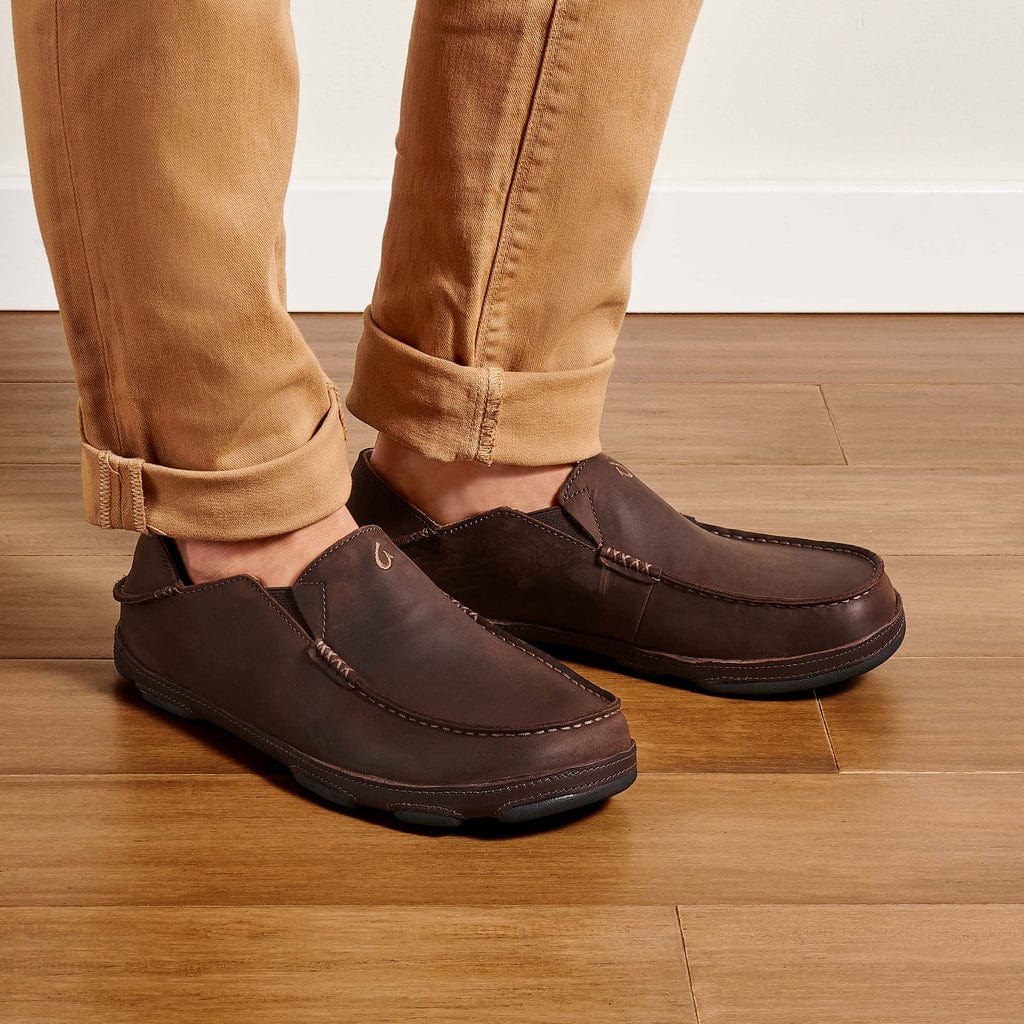 OluKai Men's Moloa Slip Ons- Dark Wood/Dark Java - Image 2