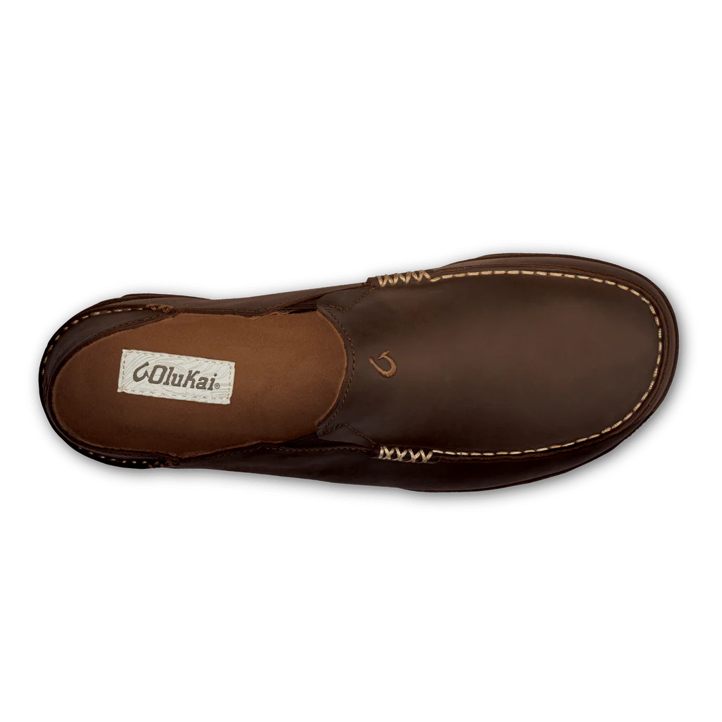 OluKai Men's Moloa Slip Ons- Dark Wood/Dark Java - Image 5