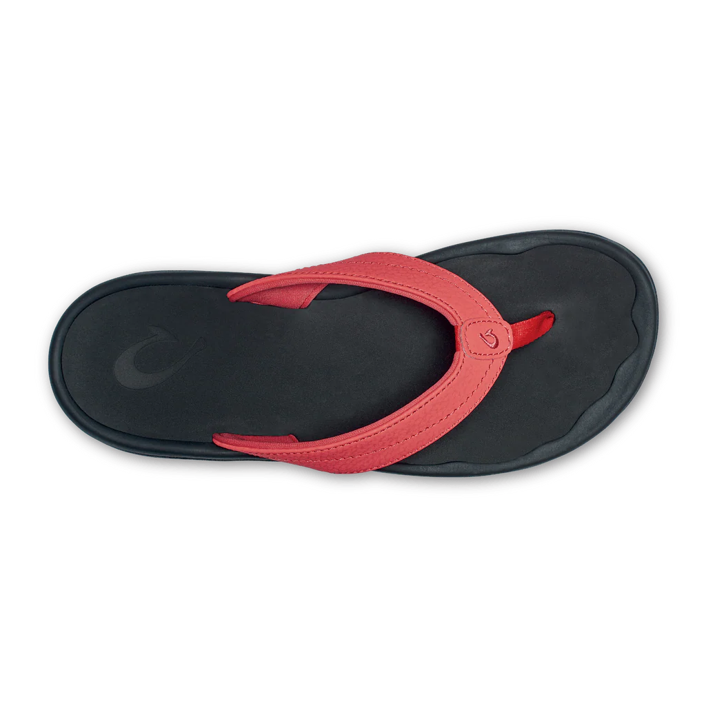 OluKai Women's Ohana Sandals- Hot Coral/Black - Image 3