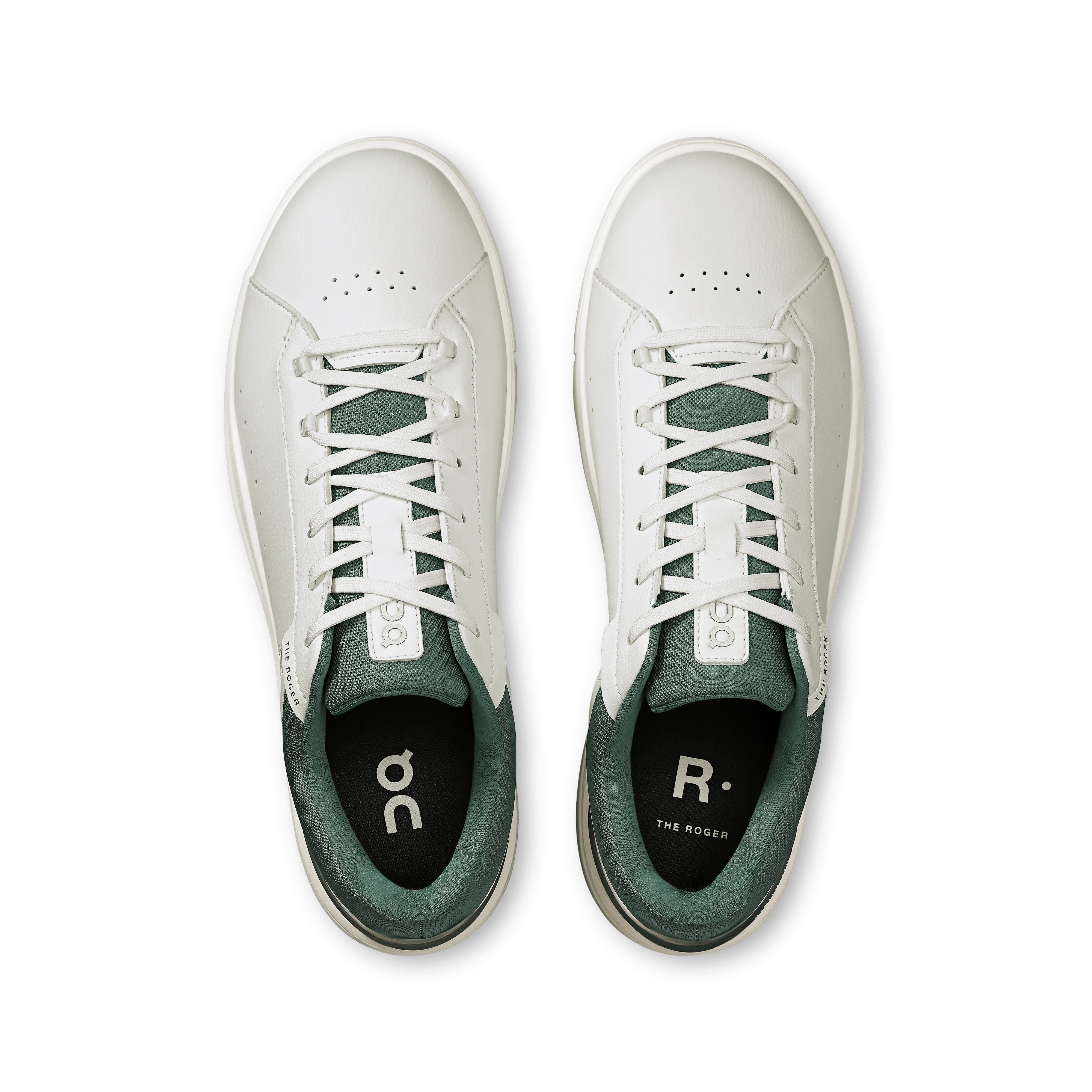 On Cloud Men’s The ROGER Advantage Tennis Shoes- White/ Olive - Image 2