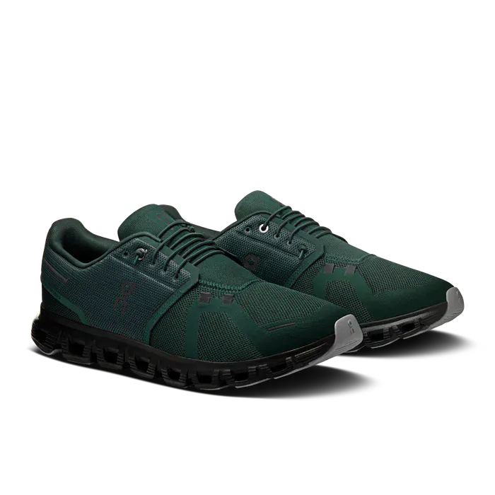 On Cloud Men's Cloud 6 Running Shoes- Evergreen/ Glacier - Image 2