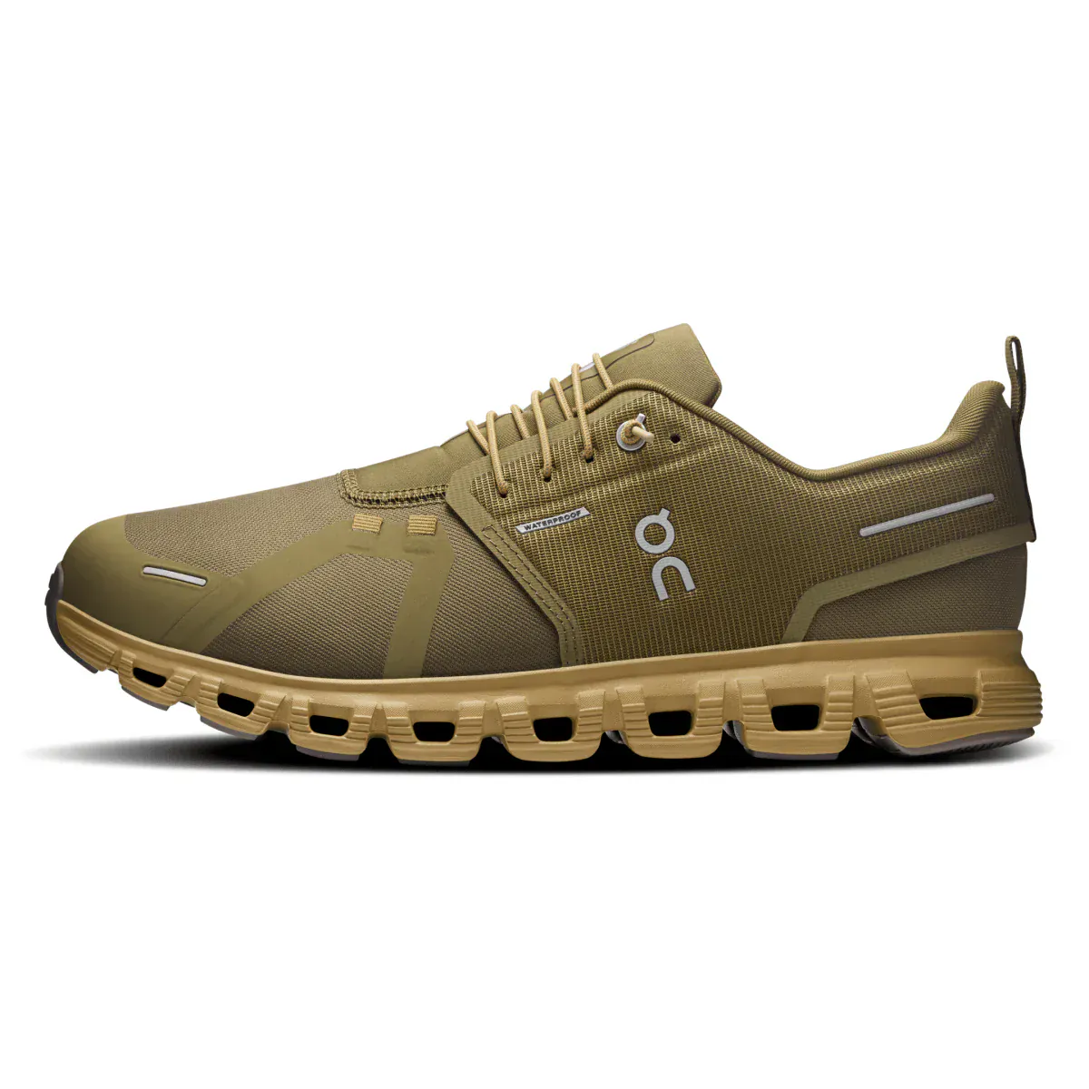 On Cloud Men's Cloud 6 Waterproof Running Shoes- Olive/ Safari - Image 2