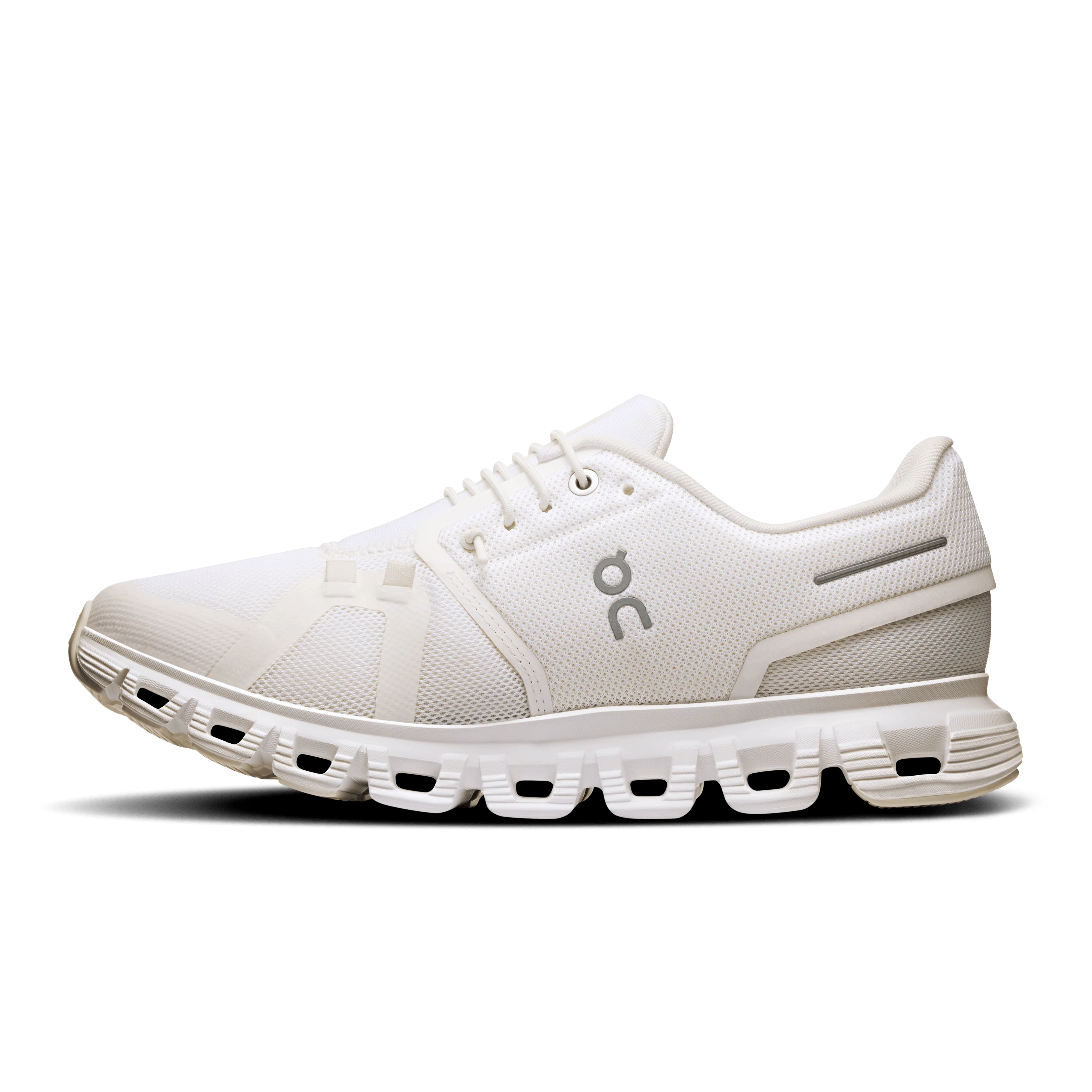 On Cloud Women's Cloud 6 Running Shoes- White/ White - Image 4