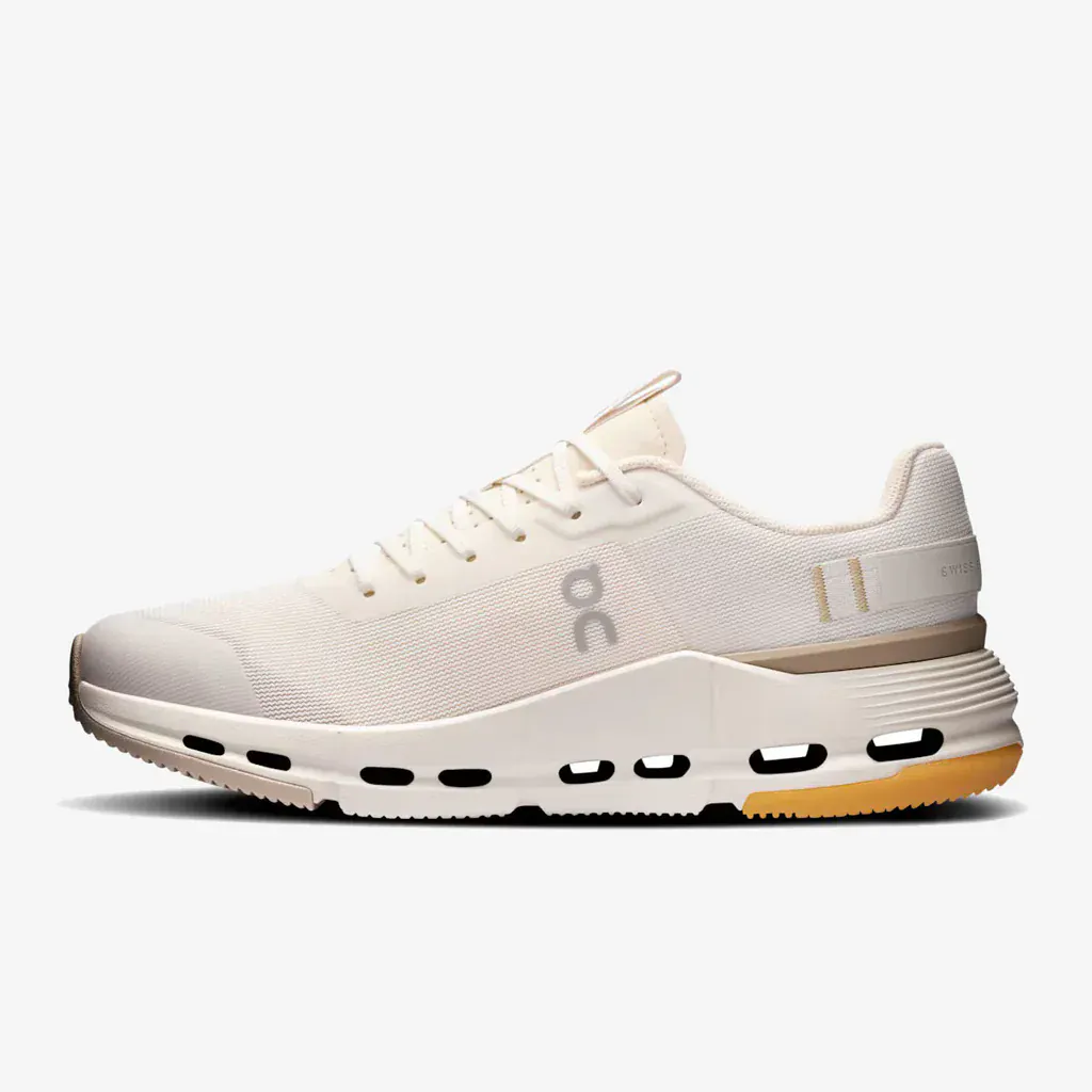 On Cloud Women's Cloudnova Form 2 Running Shoes- Ivory/ Desert - Image 2